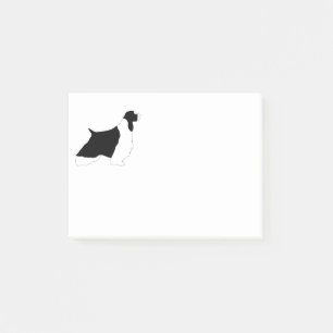 English Springer Spaniel Schwarz-weißes Silo Post-it Klebezettel