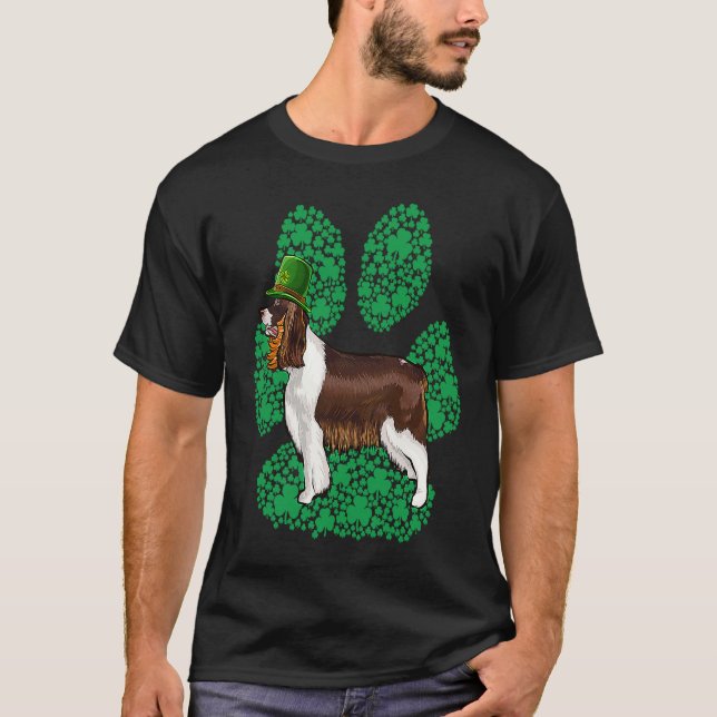 English Springer Spaniel St Patricks Day Shamrock  T-Shirt (Vorderseite)