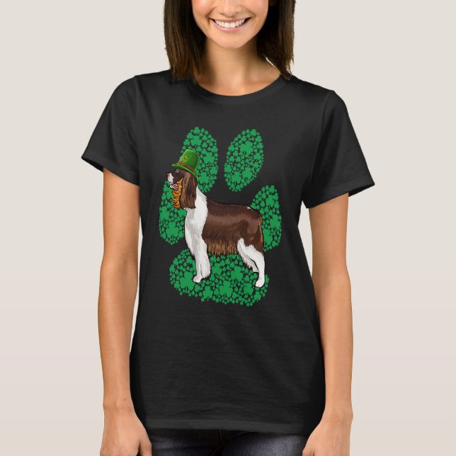 English Springer Spaniel St Patricks Day Shamrock  T-Shirt (Vorderseite)