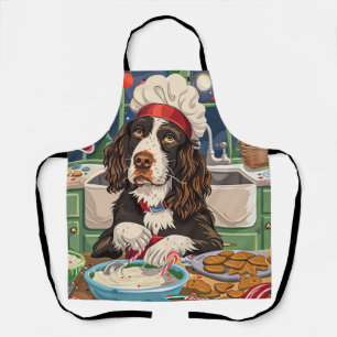 English Springer Spaniel Weihnachtsbäckerei: Festl Schürze