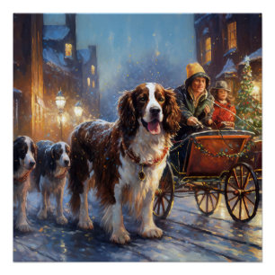English Springer Spaniel Weihnachtsfestliche Jahre Poster