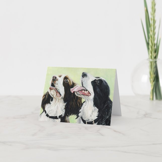 English Springer Spaniels Art Mitteilungskarten (Vorderseite)