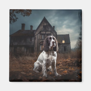 English Springer Spanier Halloween Beängstigend Magnet