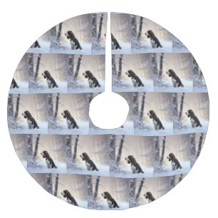 English Springer Spanier Let It Snow Christmas Polyester Weihnachtsbaumdecke