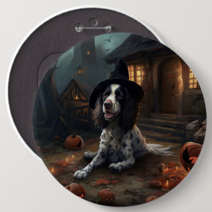 English Springer Spanier Pumpkins Halloween Beängs Button