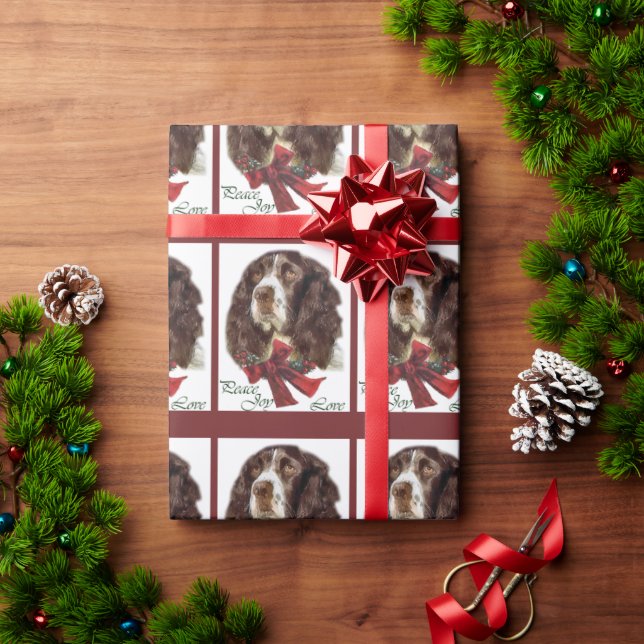 English Springer Spanier Weihnachten Geschenkpapier (Feiertagsgeschenk)
