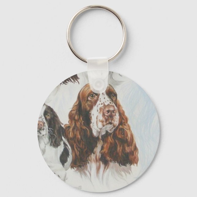 English Springer Spanisch Ghost Schlüsselanhänger (Vorderseite)