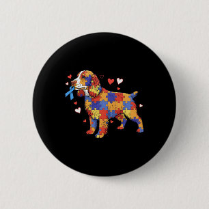 English Springer Spanisch Puzzle Autism Awareness Button