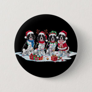 English Springer Spanisch Weihnachtsmannmütze antl Button