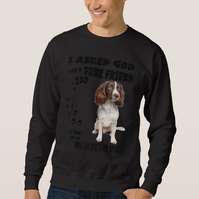 English Springer Spanisch Zitat Mama Vater Print,  Sweatshirt (Vorderseite)