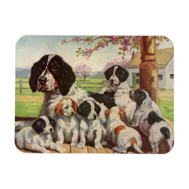 English Springer Spanische Mutter und Welpen Magnet