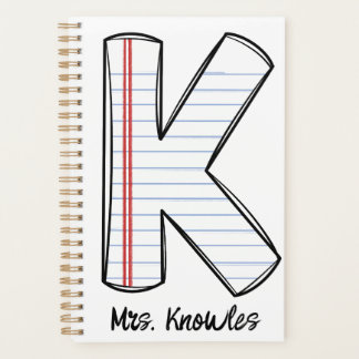 English Teacher Planner with Notebook Initial Planer