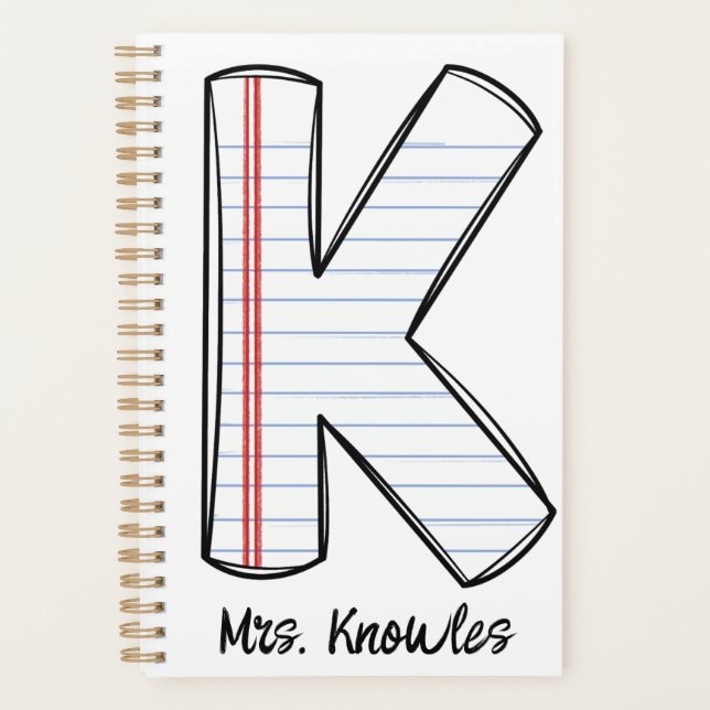 English Teacher Planner with Notebook Initial Planer (Vorderseite)