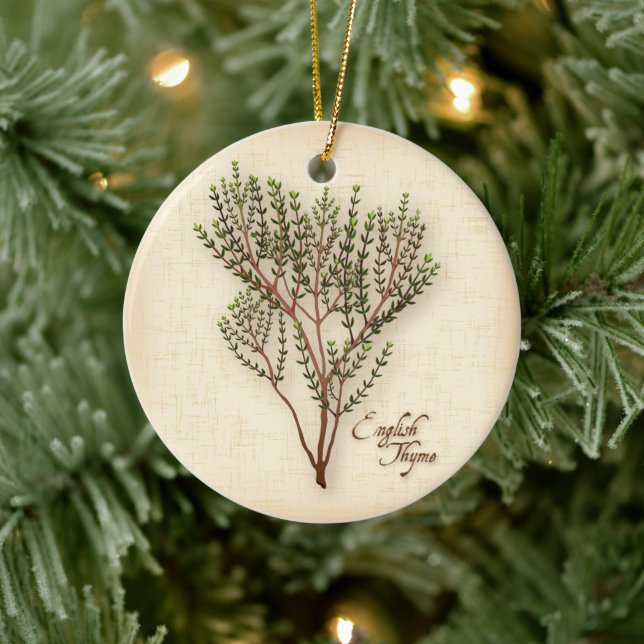 English Thyme Herb Keramikornament (Baum)