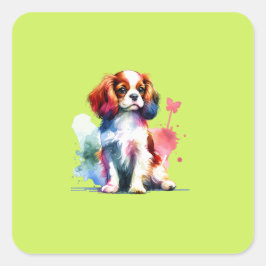 English Toy Spanel Dog Quadratischer Aufkleber