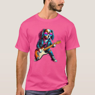 English Toy Spanel Electric Gitarre Funny Dog Rock T-Shirt