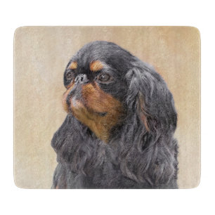 English Toy Spanic Painting - Original Dog Art Schneidebrett