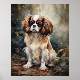 English Toy Spaniel Dog Art Print Poster
