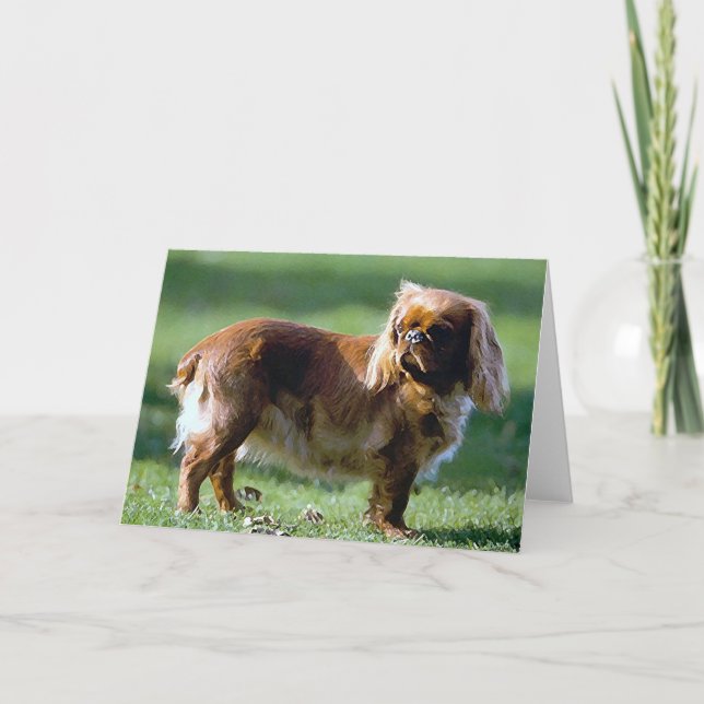 English Toy Spaniel Dog Blank Grußkarte Karte (Vorderseite)