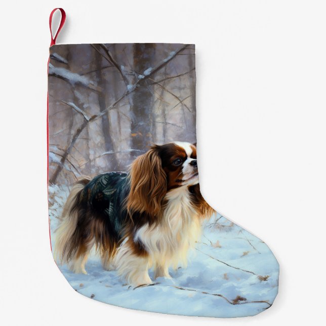 English Toy Spaniel Let It Snow Weihnachten Kleiner Weihnachtsstrumpf (Vorderseite)
