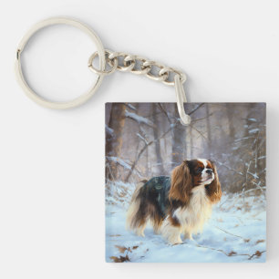 English Toy Spaniel Let It Snow Weihnachten Schlüsselanhänger