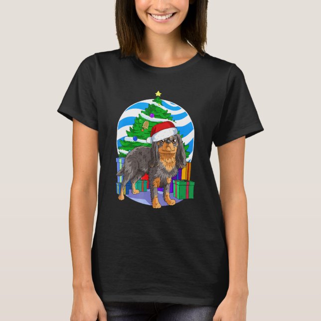 English Toy Spaniel Niedlich Dog Weihnachtsbaum T-Shirt (Vorderseite)