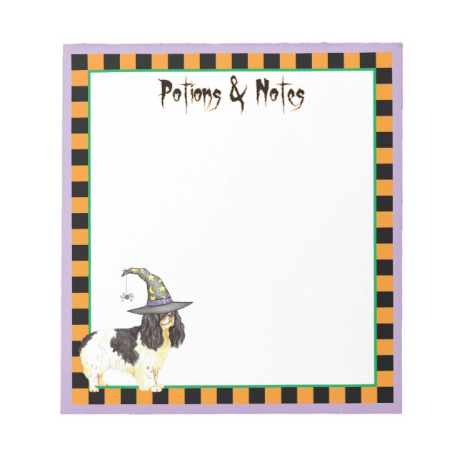 English Toy Spaniel Witch Notepad Notizblock (Vorderseite)