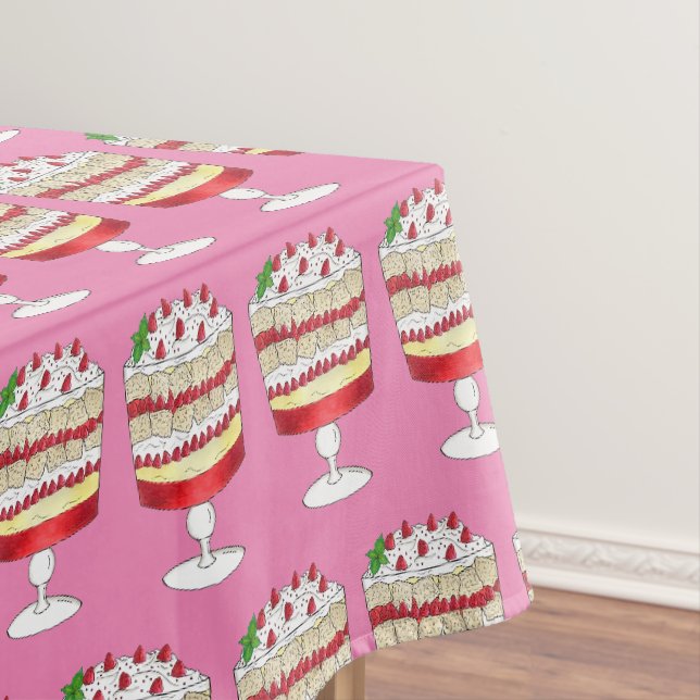 English Trifle British Dessert Cake Strawberry Tischdecke (Beispiel)