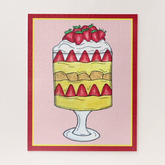 English Trifle Fruit Custard Dessert British Food (Vertikal)