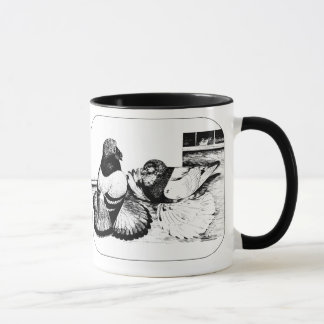 English Trumpeter Pigeons Tasse