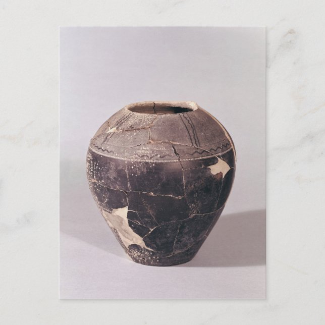 Engobe-Vase mit abgerundeten Linien Postkarte (Vorderseite)