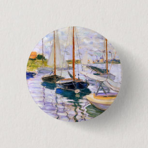 Engrboats on the Seine at Petit Claude Monet Button