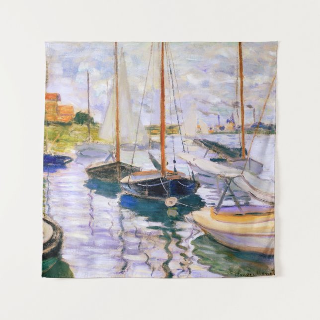 Engrboats on the Seine at Petit Claude Monet Wandteppich (Vorderseite)