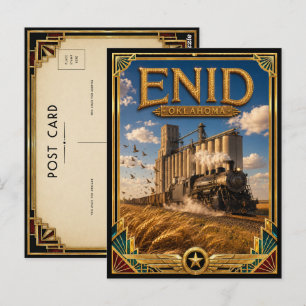 Enid Oklahoma Vintage Art Deco Goldenes Zeitalter Postkarte