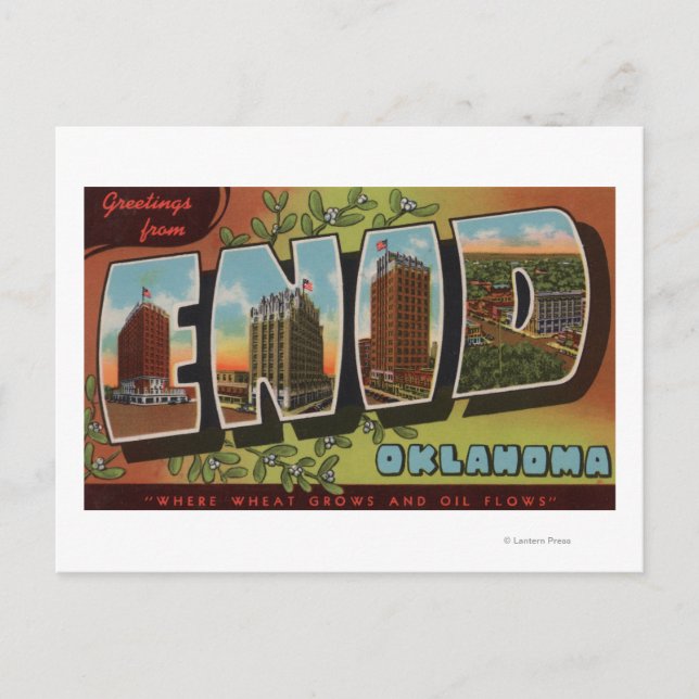 Enid, OklahomaLarge Letter ScenesEnid, OK Postkarte (Vorderseite)