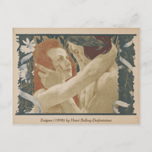 Enigma (1898) Couple Embracing Carte Postale Vinta