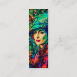 Enigma im Herbst-Lesezeichen Mini Visitenkarte