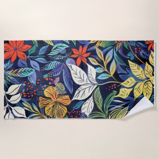 Enigmatic Flora: Einzigartiges Muster für dunkle b Strandtuch