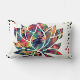 Enigmatic Oriental Lotus Blume Original Abstrakt Lendenkissen