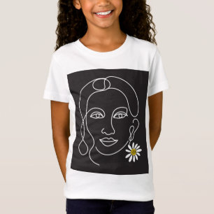 Enigmatic Woman - Line Art Design T-Shirt