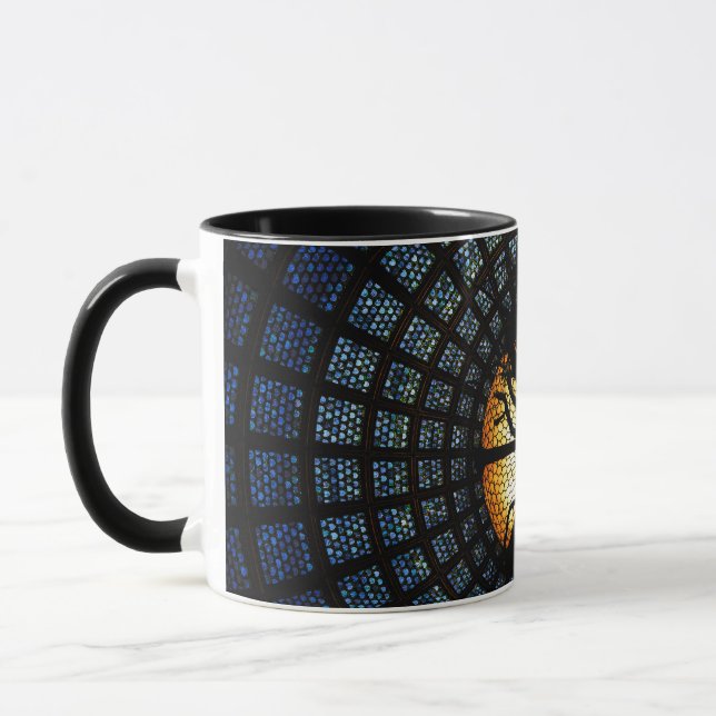 Enigmático Azul Escuro Simbólico Árvore Mística  Tasse (Links)