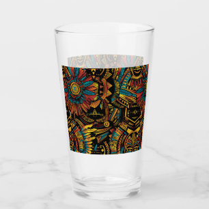 Enigmatischer Cerulean "Aztec Dream" Art Glass Tum Glas