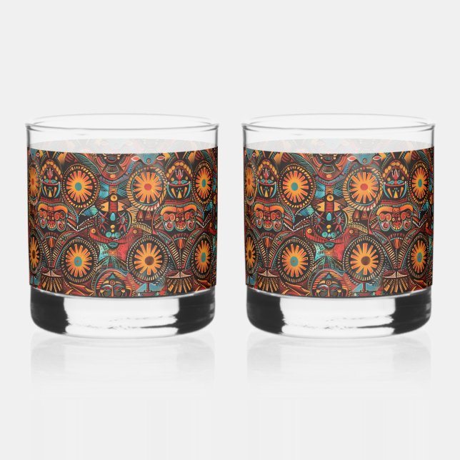 Enigmatischer Cobalt "Zeitlose Vorgeschichte" 12oz Whiskyglas (Vorderseite)