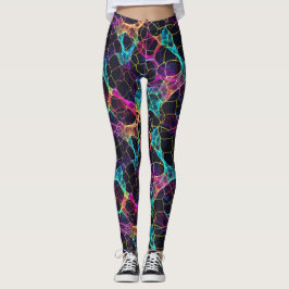 Enigmatisches Neon Filament Web Design Leggings