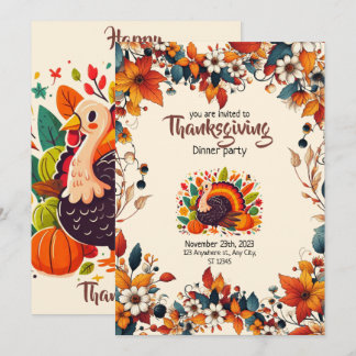 ENJOY A FEAST WITH SEASONAL FLOWERS AND TURKEY EINLADUNG