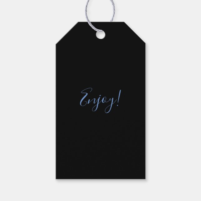 "Enjoy" Black Gift Tag Geschenkanhänger (Vorderseite)