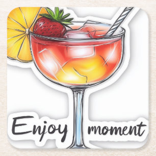 enjoy moment rechteckiger pappuntersetzer