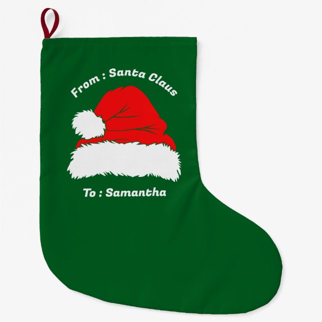 Enjoy Santa Claus Christmas Gift Großer Weihnachtsstrumpf (Vorderseite)