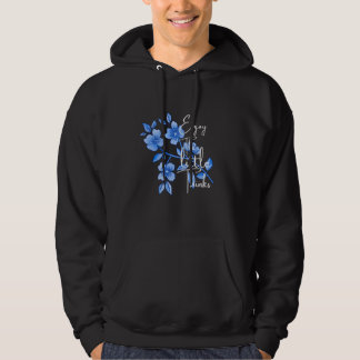 Enjoy The Little Things Blue Floral Art T-Shirt Hoodie