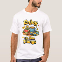 Enjoy the Little Things Cozy Picnic Illustration.